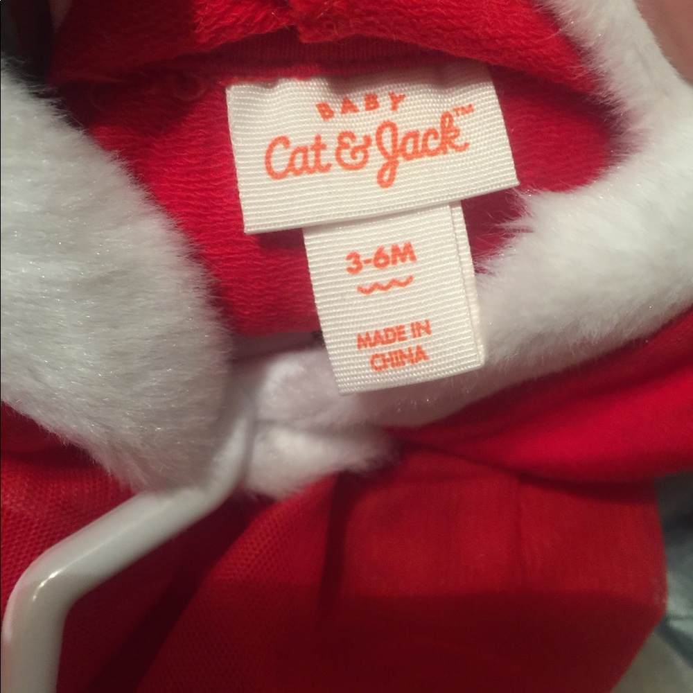 Cat & Jack Baby Christmas Onesie with pixie hood - Picture 6 of 6